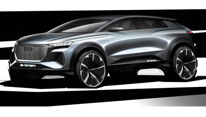 Audi показало эскизы электрического концепт-кара Q4 e-tron